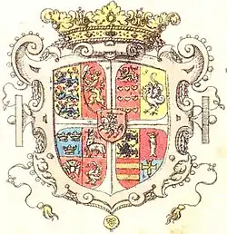Герб Дании при короле Кристиане IV ок. 1600 г.(Гербовник Зибмахера 1605)