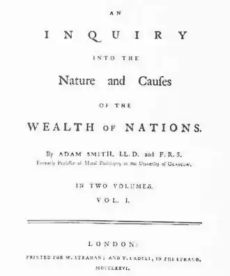 Первая страница книги (Лондонское издание 1776 года)