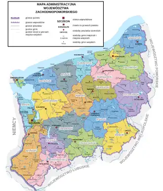 Западно-Поморское воеводство на карте
