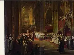 Празднование золотого юбилея правления королевы Виктории в Вестминстерском аббатстве.