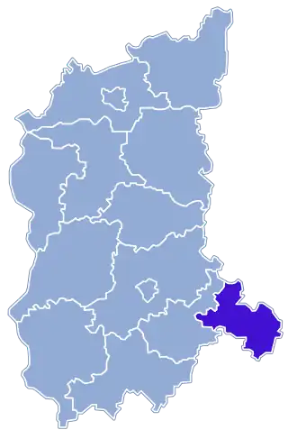 Всховский повят на карте