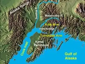 Залив Кука с двумя рукавами