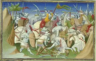 Султан Адаля (справа) и его войска сражаются с эфиопами