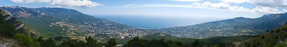 Вид на Ялтинский залив и Ялту с Иографа