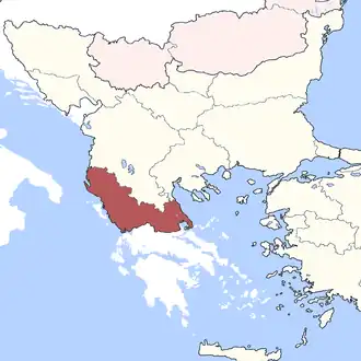 Эялет Янина на карте