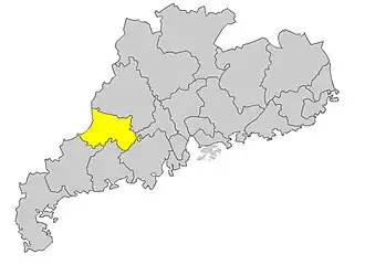 Юньфу на карте