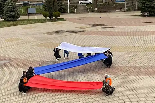 Флешмоб с использованием «Z» в Краснодаре, 23 марта 2022