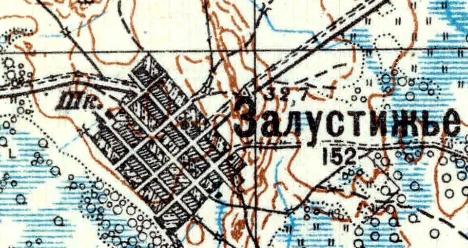 Деревня Залустежье карте 1926 года