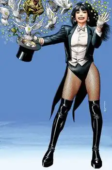 Затанна на обложке графического романа «Zatanna: Everyday Magic» (октябрь 2003). Художник Брайан Болланд