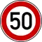 Zulässige Höchstgeschwindigkeit (50 km/h)