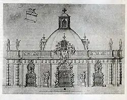 Павильон-Грот в Летнем саду. Чертёж М. Г. Земцова. 1727