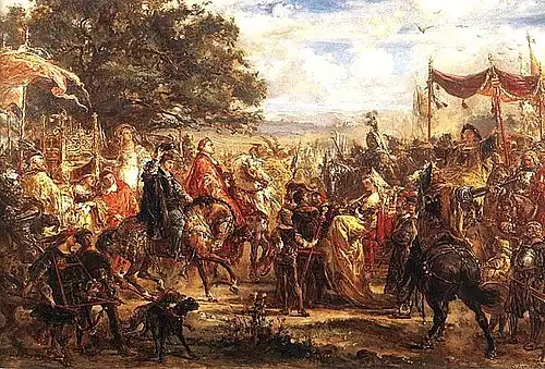 Ян Матейко. Встреча королей-Ягеллонов с императором Максимилианом под Веной