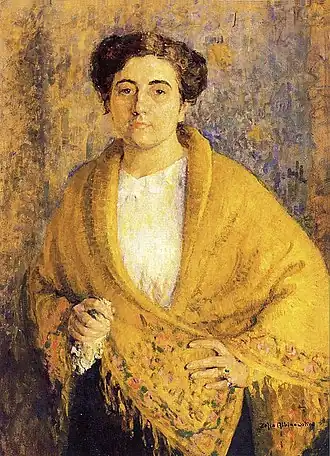 Автопортрет в жёлтой шали. 1913 г.