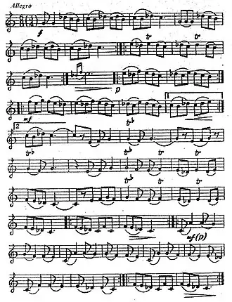 Ноты музыки танца из сборника «Азербайджанские народные танцы» (Баку, 2002)