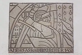 Сграффито-портрет Андреаса Баумкирхера в Винер-Нойштадте (1937)