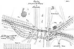 План с показанием нового и старого мостов. 1896 г.