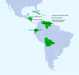 Карта стран ALBA