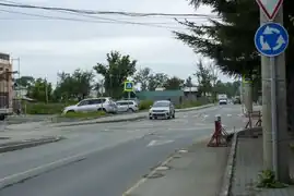 Круговой перекрёсток образованный разметкой, Южно-Сахалинск