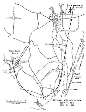 Траектория рейса 2511 после Уилмингтона