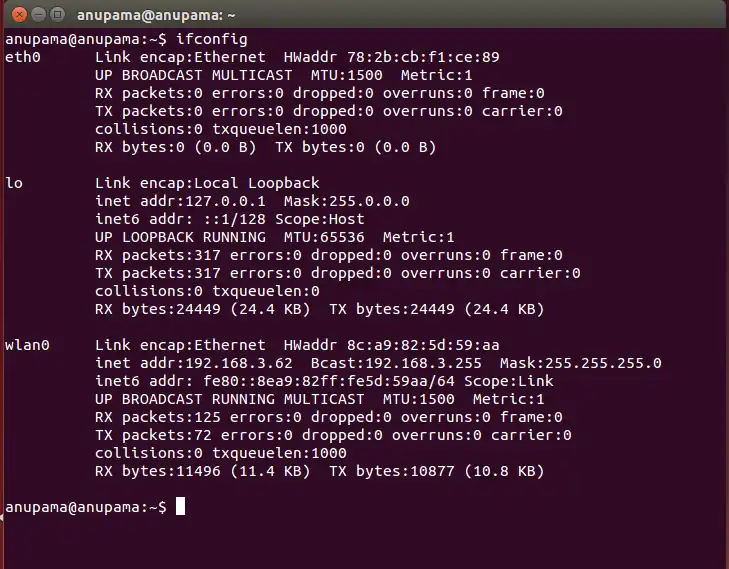 dhcp ifconfig lookup