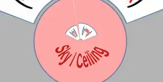 Screenshot ceiling/sky of standard image projected on a sphere with equirectangular projection