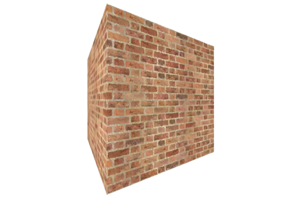 brick texture on a cube