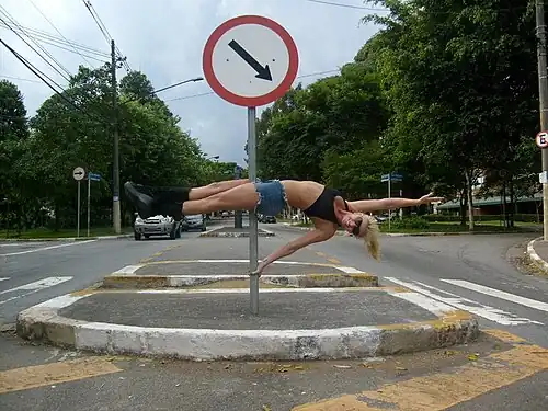 Pole dancing in the street